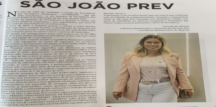SÃO JOÃO PREV foi destaque na Revista da APEPREM.